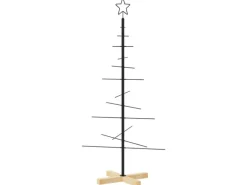 vidaXL Weihnachtsbaum Metall mit Holzständer Schwarz 120 cm