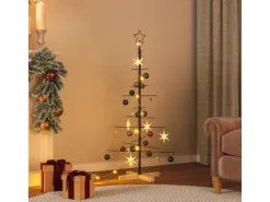 vidaXL Weihnachtsbaum Metall mit Holzständer Schwarz 120 cm