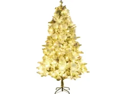 vidaXL Weihnachtsbaum mit LEDs   Zapfen Beschneit 225 cm PVC   PE Modell 1