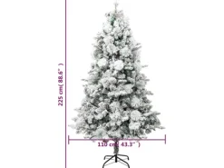 vidaXL Weihnachtsbaum mit LEDs   Zapfen Beschneit 225 cm PVC   PE Modell 1