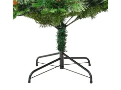 vidaXL Weihnachtsbaum mit LEDs & Kiefernzapfen Grün 225 cm PVC & PE Modell 1