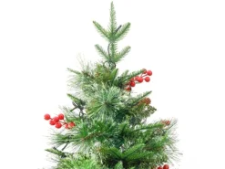 vidaXL Weihnachtsbaum mit LEDs & Kiefernzapfen Grün 225 cm PVC & PE Modell 1