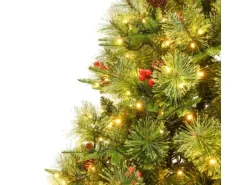 vidaXL Weihnachtsbaum mit LEDs & Kiefernzapfen Grün 225 cm PVC & PE Modell 1