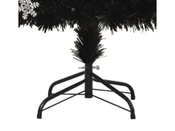vidaXL Weihnachtsbaum mit LED-Schneeflocken Schwarz 240 cm Fiberoptik