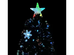 vidaXL Weihnachtsbaum mit LED-Schneeflocken Schwarz 240 cm Fiberoptik
