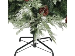 vidaXL Weihnachtsbaum mit Zapfen Grün und Weiß 195 cm PVC & PE