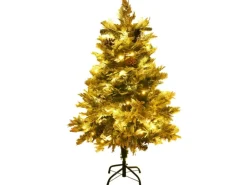 vidaXL Weihnachtsbaum mit LEDs   Kiefernzapfen Grün 150 cm PVC   PE Modell 2