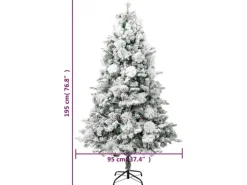 vidaXL Weihnachtsbaum mit LEDs & Zapfen Beschneit 195 cm PVC & PE Modell 1