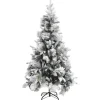 vidaXL Weihnachtsbaum mit Zapfen Beschneit 225 cm PVC   PE