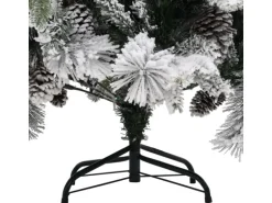 vidaXL Weihnachtsbaum mit Zapfen Beschneit 225 cm PVC   PE