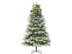vidaXL Weihnachtsbaum mit LEDs & Kiefernzapfen Grün 195 cm PVC & PE Modell 2