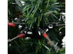 vidaXL Weihnachtsbaum mit LEDs&Kiefernzapfen Grün&Weiß 195 cm PVC & PE