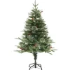 vidaXL Weihnachtsbaum mit LEDs   Kiefernzapfen Grün 120 cm PVC   PE Modell 3