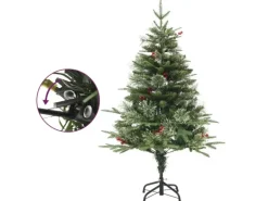 vidaXL Weihnachtsbaum mit LEDs   Kiefernzapfen Grün 120 cm PVC   PE Modell 3