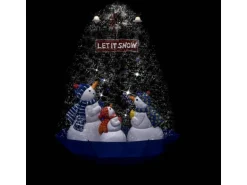 vidaXL Weihnachtsbaum mit Schnee und Schirm-Fuß Blau 170 cm PVC