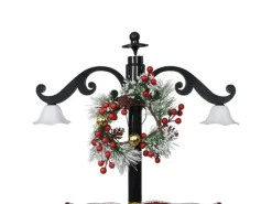 vidaXL Weihnachtsbaum mit Schnee und Schirm-Fuß Blau 170 cm PVC