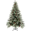 vidaXL Weihnachtsbaum mit Zapfen Grün und Weiß 120 cm PVC & PE