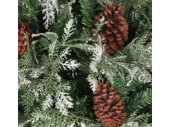 vidaXL Weihnachtsbaum mit Zapfen Grün und Weiß 120 cm PVC & PE