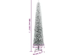 vidaXL Weihnachtsbaum Schlank mit Ständer Beschneit 300 cm PVC