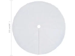 vidaXL Weihnachtsbaumdecke Weiß 122 cm Kunstpelz