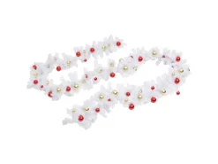 vidaXL Weihnachtsgirlande Geschmückt mit Kugeln Weiß 10 m