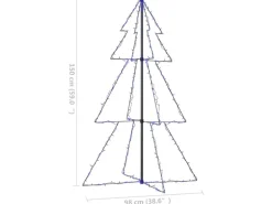 vidaXL Weihnachtskegelbaum 200 LEDs Indoor Outdoor 98x150 cm