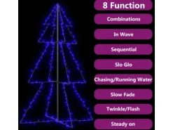 vidaXL Weihnachtskegelbaum 200 LEDs Indoor Outdoor 98x150 cm