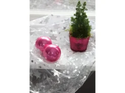 Videx Dekostoff Organza mit Sternen Transparent Weiß-Silber