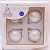 Vitbis Glas-Weihnachtskugeln 4-teilig Dekor Weiß-Matt Ø 6 cm