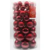 Vitbis Glas-Weihnachtskugeln 60-teilig Dunkelrot Mix Ø 4-7 cm