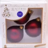 Vitbis Glas-Weihnachtskugeln 3-teilig Dekor Bordeaux-Matt Ø 8 cm