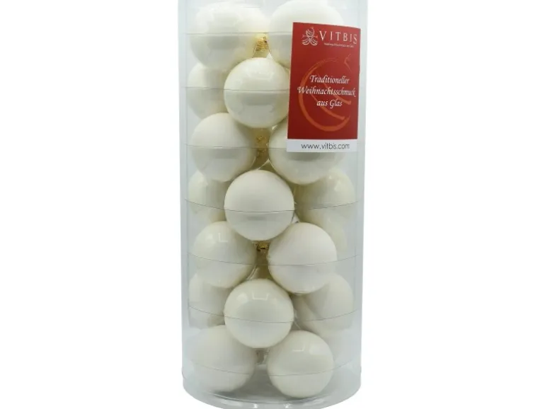 Vitbis Weihnachtskugel - Set 28 teilig Ø 6 cm Weiß