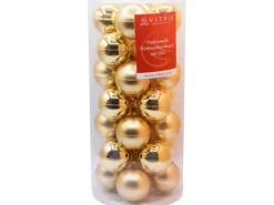 Vitbis Weihnachtskugeln Ø 6 cm 28 Stück Gold Mix