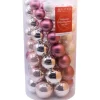 Vitbis Weihnachtskugeln Ø 4 cm - 7 cm 60 Stück Rosa Mix