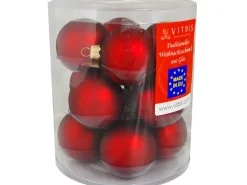 Vitbis Weihnachtskugeln Glas ø 6 cm 12 Stück Bordeaux