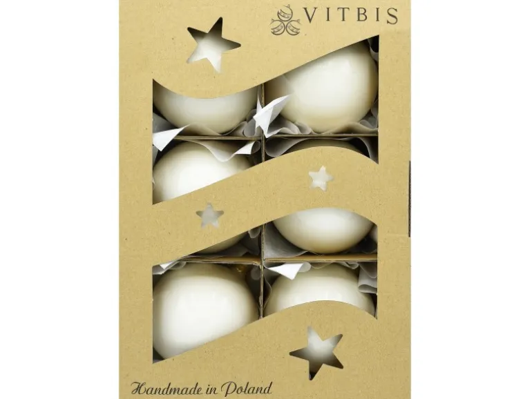 Vitbis Weihnachtskugeln 6-teilig Ø 8 cm Perlweiß
