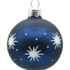 Vitbis Weihnachtskugel-Set Dekor Glas Ø 6 cm Dunkelblau Matt 4 Stück