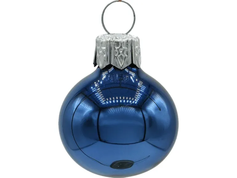 Vitbis Weihnachtskugel-Set Glas Ø 3 cm Dunkelblau Mix Cognac Glänzend 20 Stück