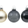 Vitbis Weihnachtskugel-Set 28-teilig Ø 6 cm Graphit Champagne