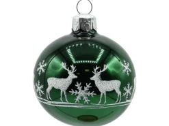 Vitbis Weihnachtskugel-Set Dekor Glas Ø 6 cm Grün Glänzend 4 Stück
