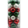 Vitbis Weihnachtskugel-Set 28-teilig Ø 6 cm Perlweiß, Rot und Tannengrün