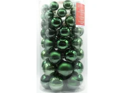 Vitbis Weihnachtskugel-Set Glas 4 Größen Grün Mix 60 Stück