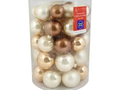 Vitbis Weihnachtskugel-Set Glas ø 4-7 cm 60 Stück Champagner-Braun