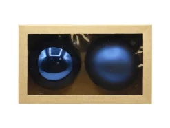 Vitbis Weihnachtskugel-Set Glas Ø 10 cm Dunkelblau Mix 2 Stück