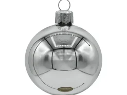 Vitbis Weihnachtskugel-Set Glas Ø 6 cm Silber Mix - Weiß Opal/Matt 28 Stück