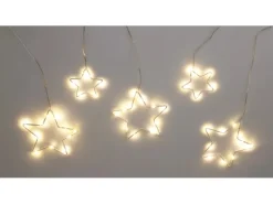 Vorhanglichterkette Stern 1,7 m Transparent