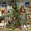 Wandkalender Nostalgische Weihnachten bei den Tieren im Stall