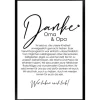 WANDStyle Gerahmtes Poster Danke Oma und Opa 40 x 60 cm Geschenkidee für Mehrere Personen