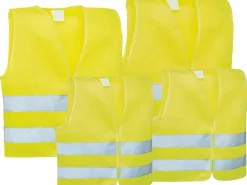 Warnwesten Familienset 4 Stück Gelb