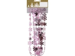 Weihnachtliche Schneeflockengirlande aus Kunststoff Rosa 270 cm